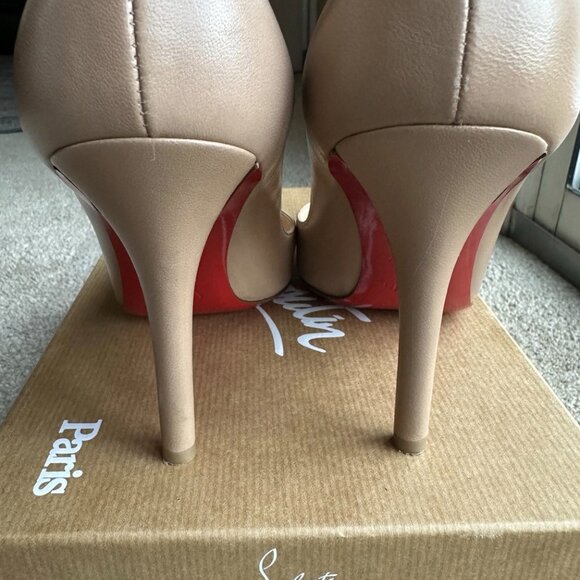 Christian Louboutin Apostrophy Pump 100 NAPPA Nude - Picture 14 of 16